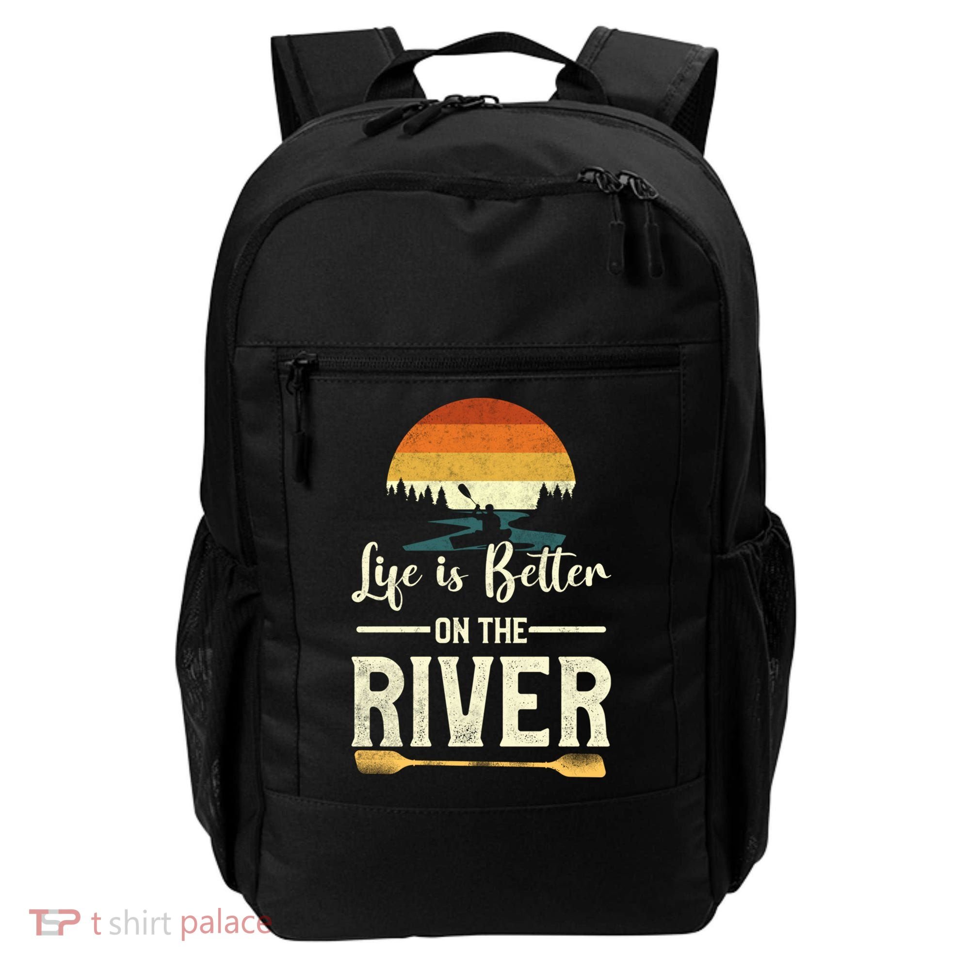 Retro Kayaking Life Is Better On The River Gift Backpack