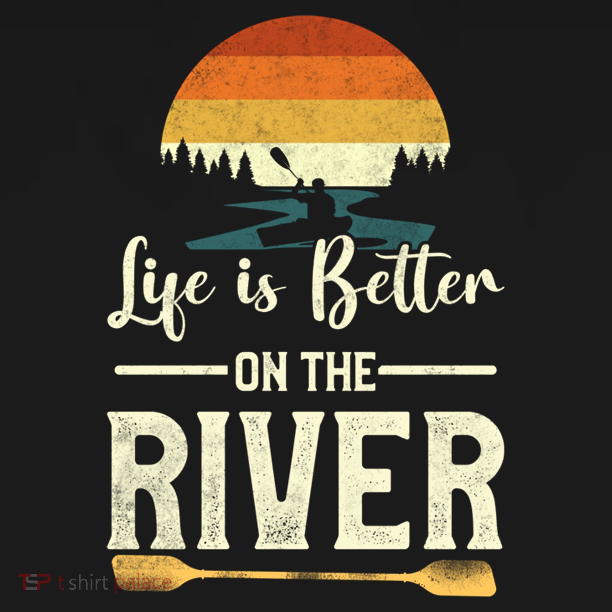 Retro Kayaking Life Is Better On The River Gift Bucket Hat