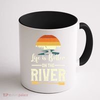 Retro Kayaking Life Is Better On The River Gift Coffee Mug thumb 1
