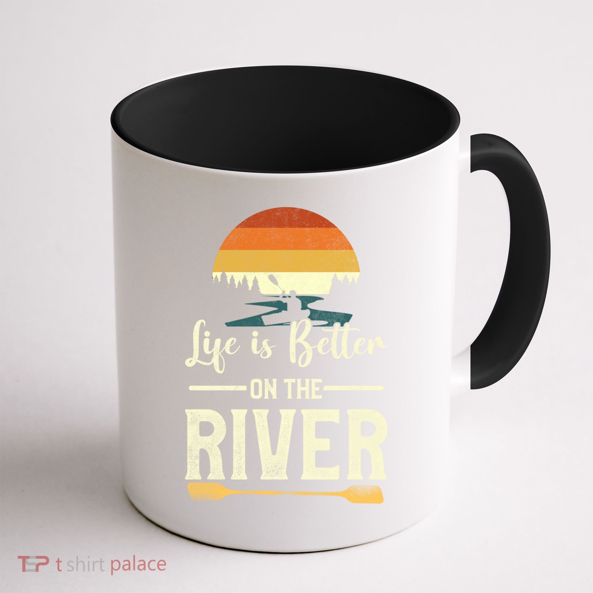 Retro Kayaking Life Is Better On The River Gift Coffee Mug