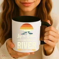 Retro Kayaking Life Is Better On The River Gift Coffee Mug thumb 3