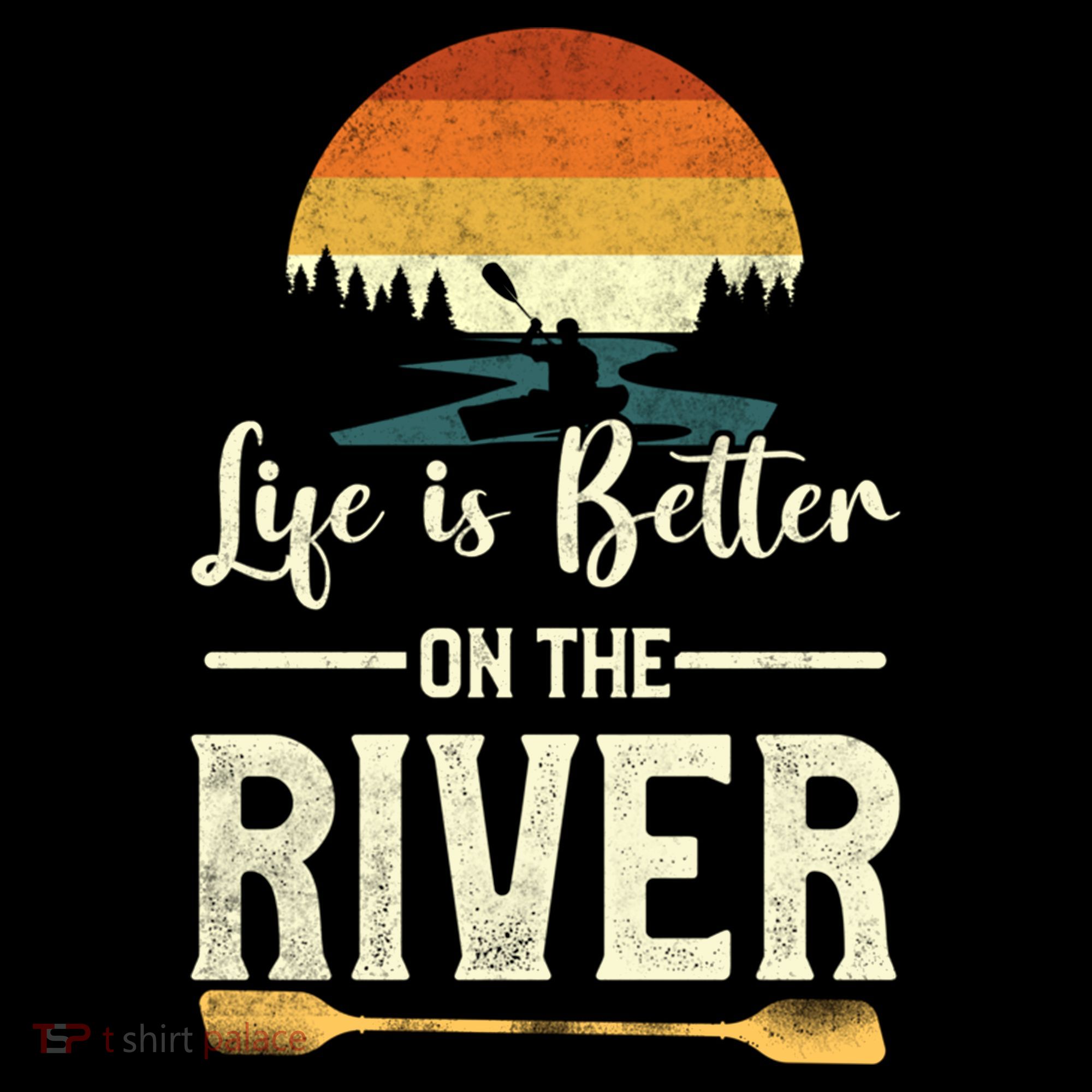 Retro Kayaking Life Is Better On The River Gift Women's Hoodie