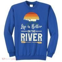 Retro Kayaking Life Is Better On The River Gift Sweatshirt thumb 0