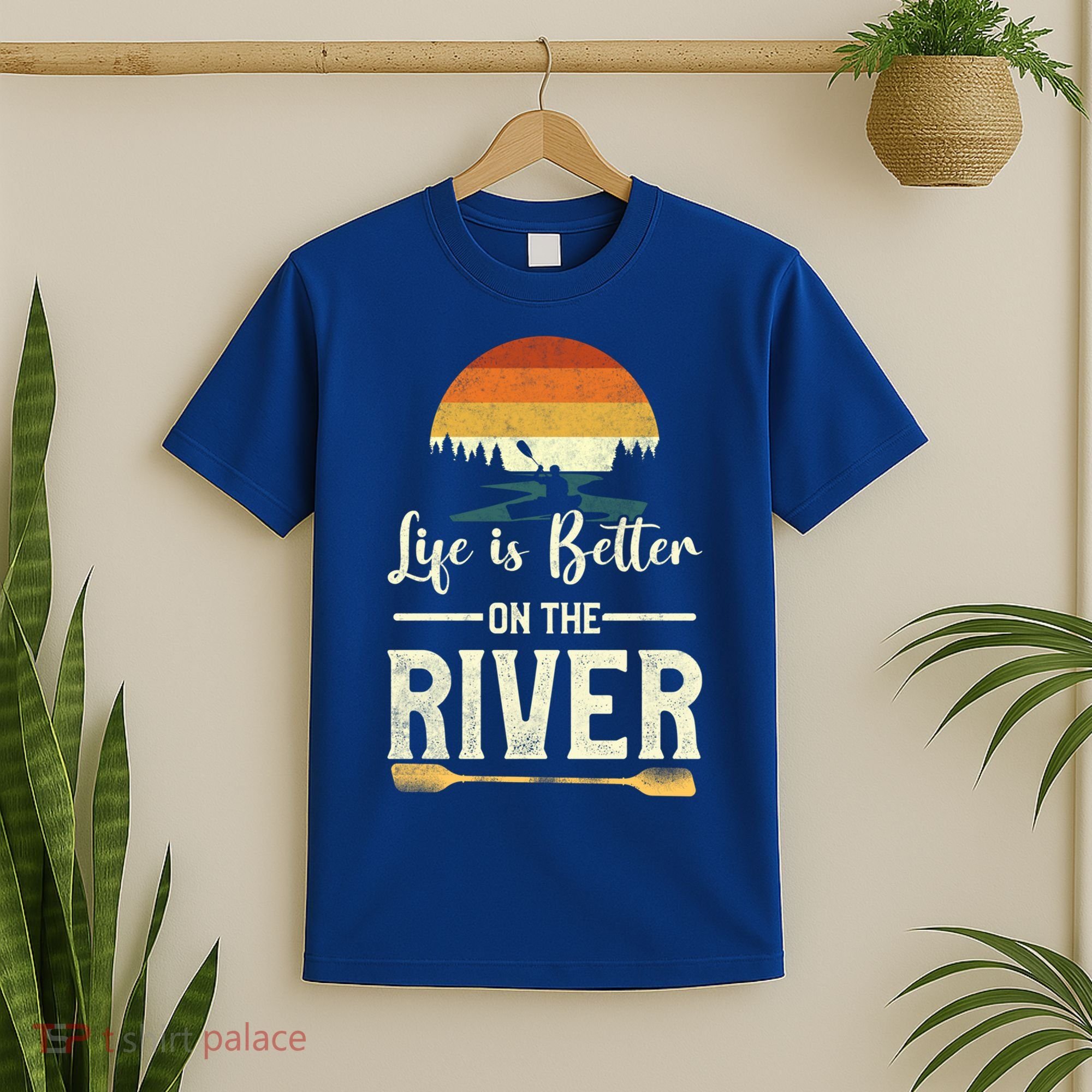 Retro Kayaking Life Is Better On The River Gift T-Shirt