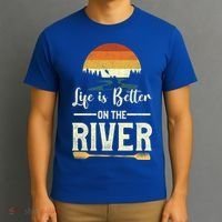Retro Kayaking Life Is Better On The River Gift T-Shirt thumb 3
