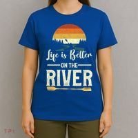 Retro Kayaking Life Is Better On The River Gift T-Shirt thumb 4