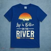 Retro Kayaking Life Is Better On The River Gift T-Shirt thumb 5