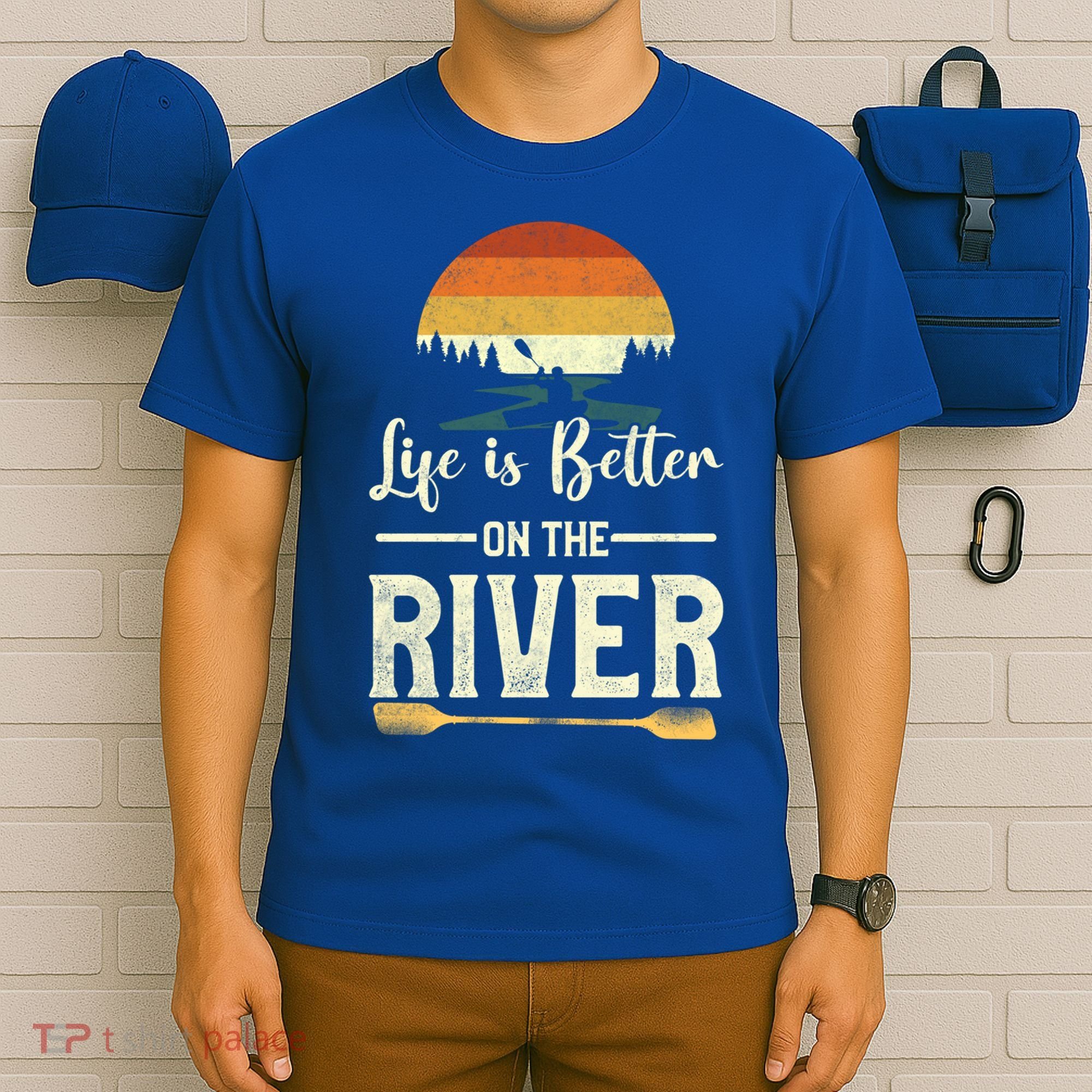 Retro Kayaking Life Is Better On The River Gift T-Shirt