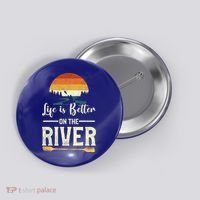 Retro Kayaking Life Is Better On The River Gift Button thumb 0