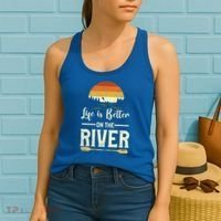 Retro Kayaking Life Is Better On The River Gift Women's Tank Top thumb 2