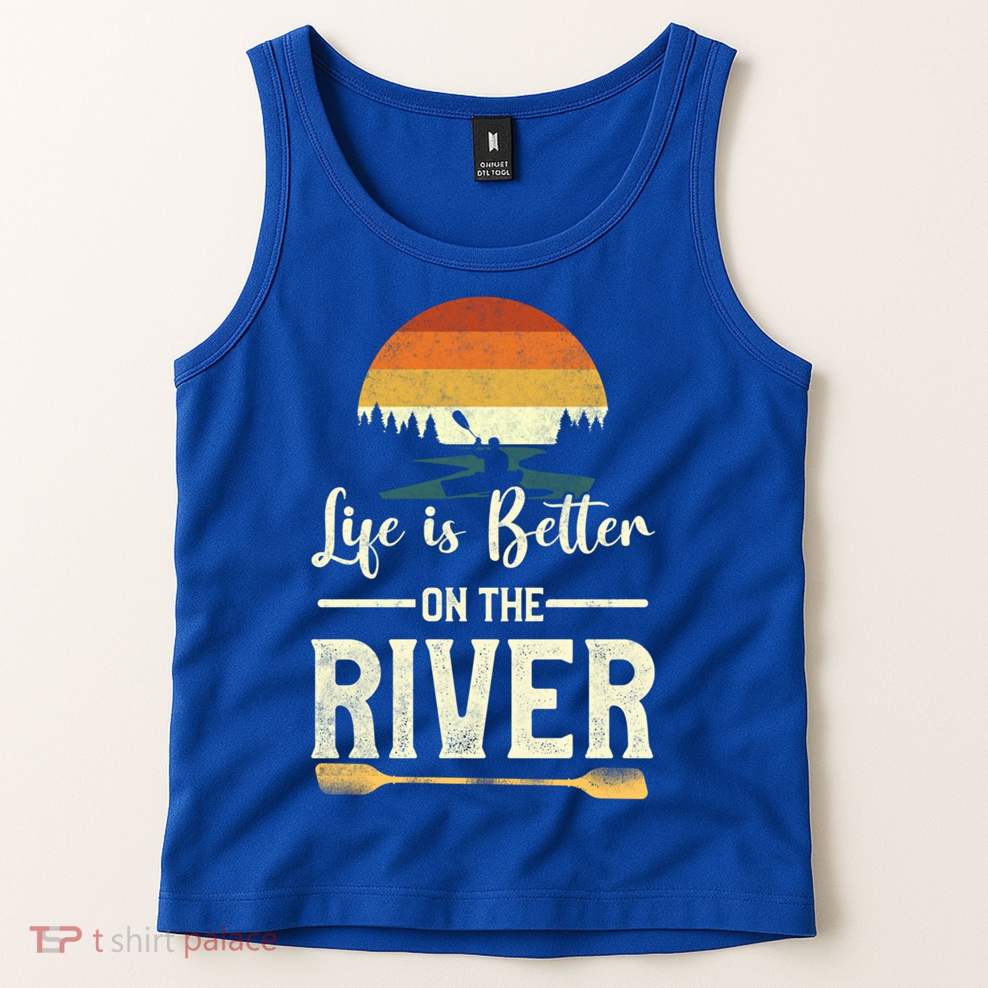 Retro Kayaking Life Is Better On The River Gift Tank Top