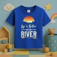Retro Kayaking Life Is Better On The River Gift Toddler T-Shirt thumb 3