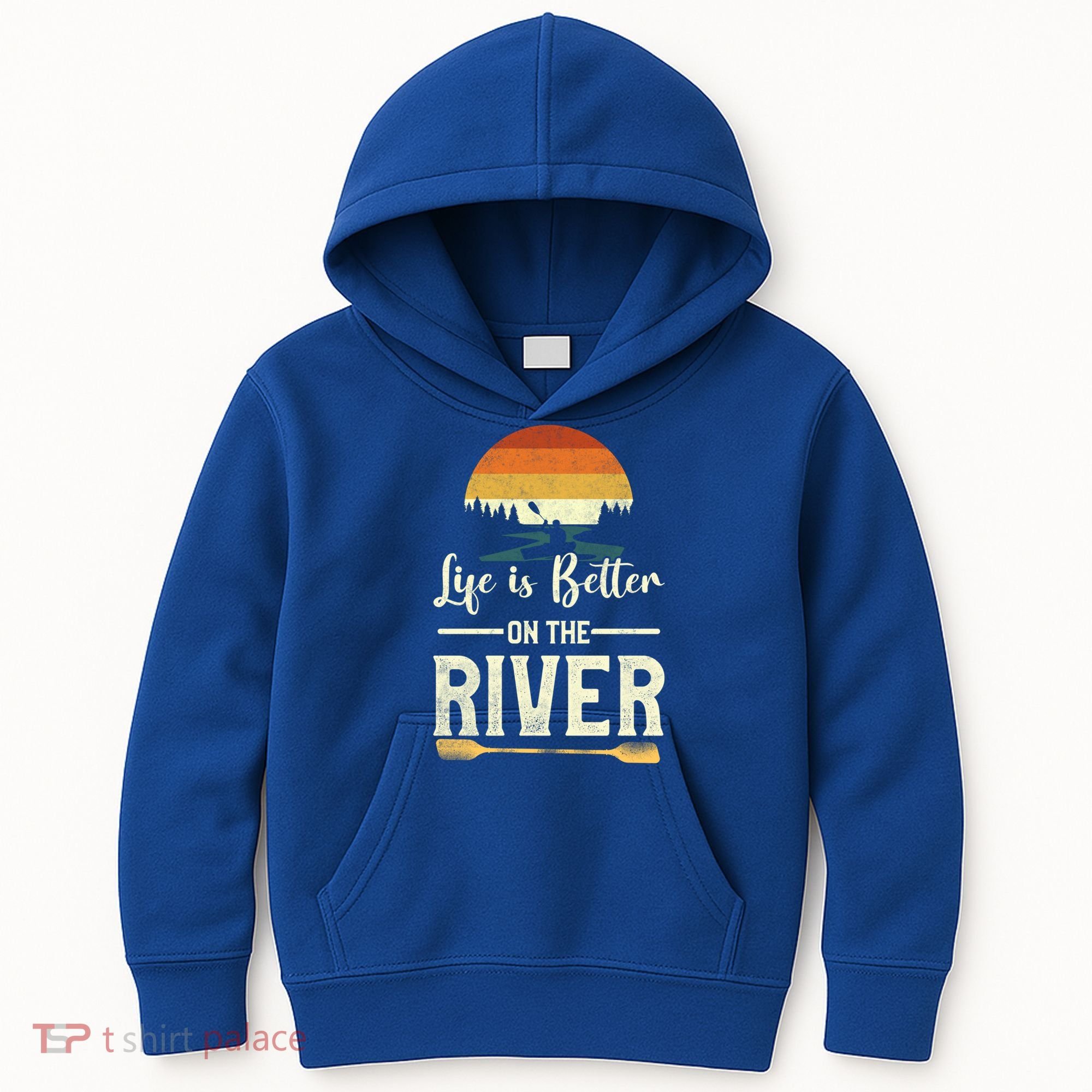 Retro Kayaking Life Is Better On The River Gift Kids Hoodie