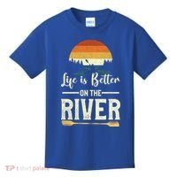 Retro Kayaking Life Is Better On The River Gift Kids T-Shirt thumb 0