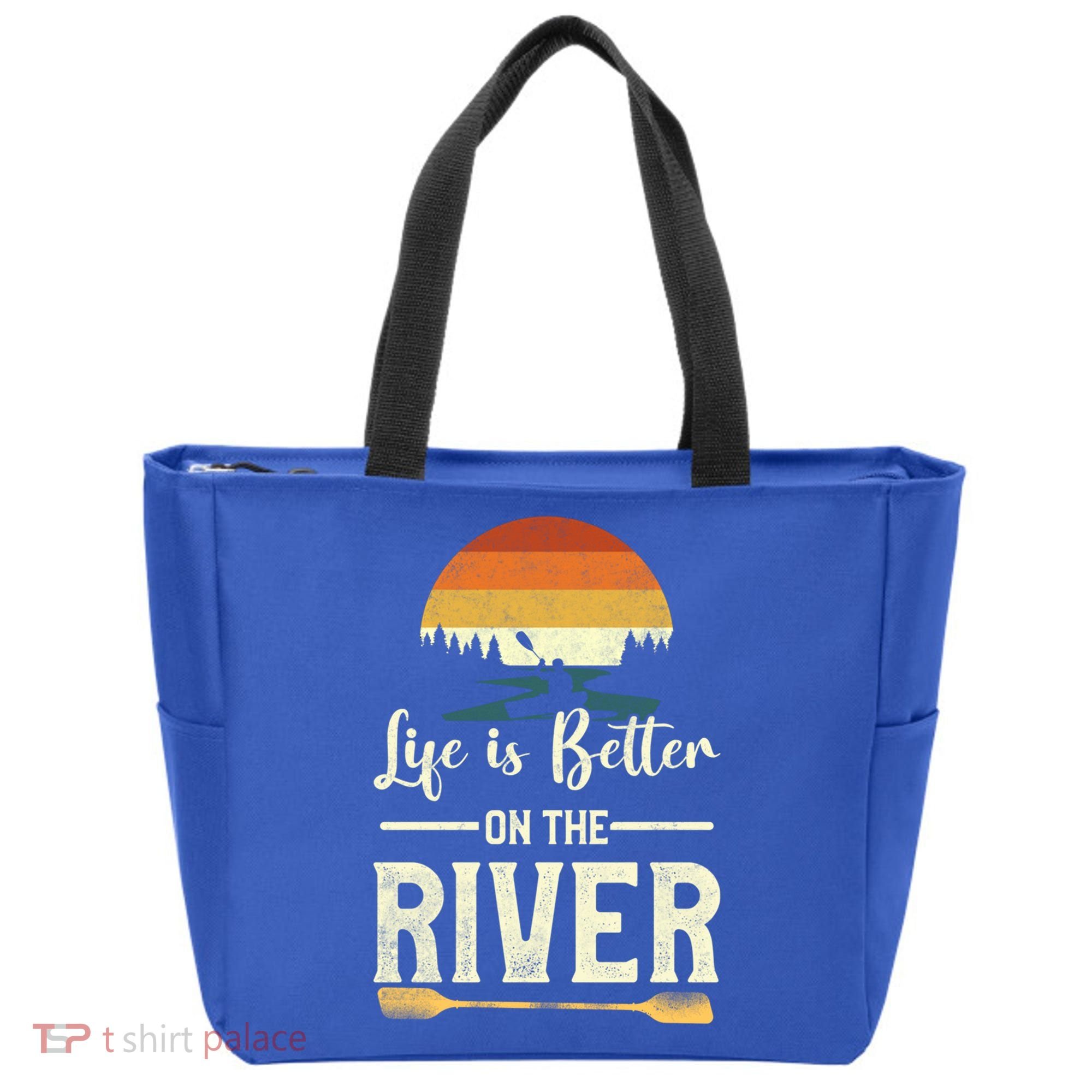 Retro Kayaking Life Is Better On The River Gift Tote Bag
