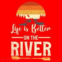 Retro Kayaking Life Is Better On The River Gift Santa Hat thumb 1
