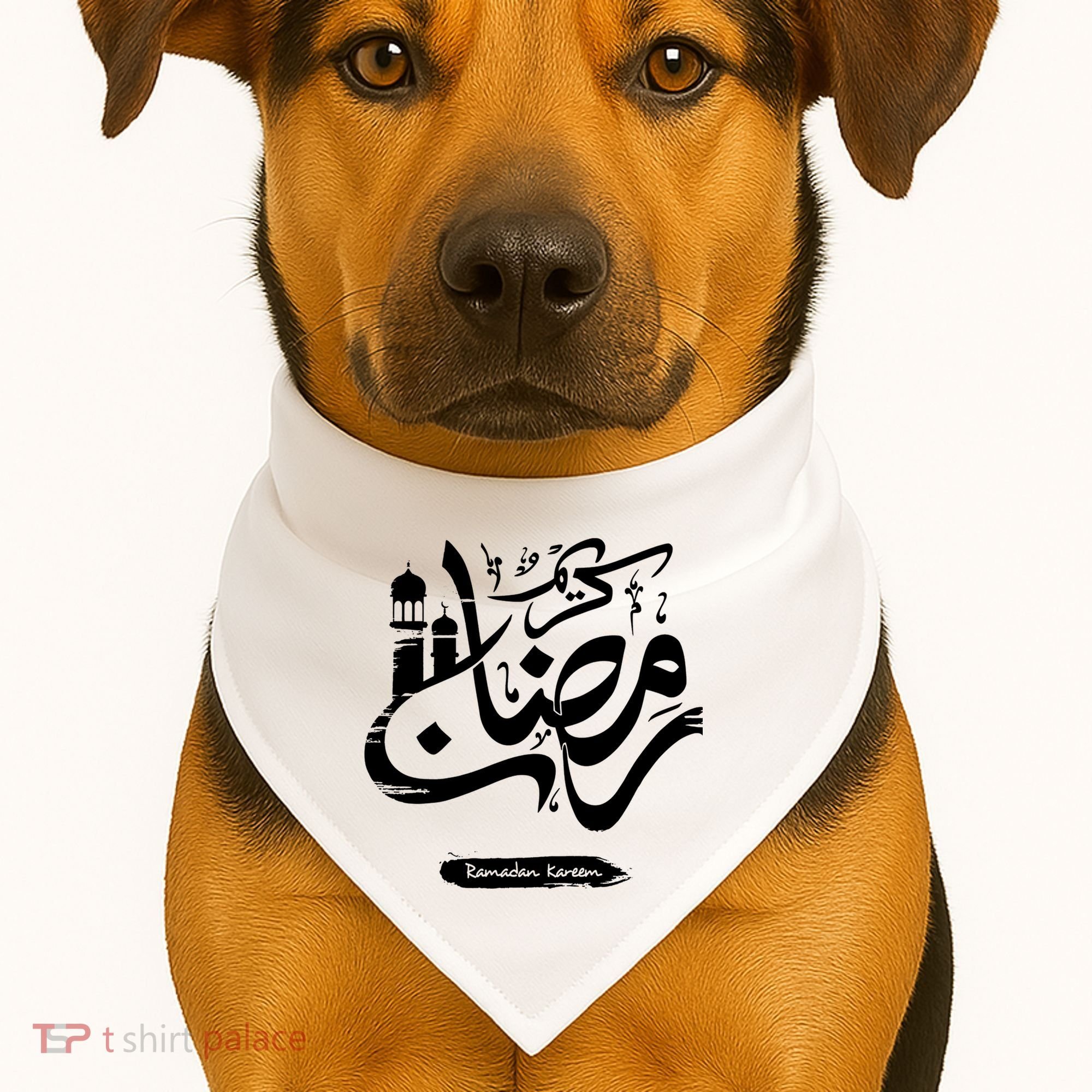 Ramadan Kareem Muslim Fasting Arabic Wording USA-Made Doggie Bandana