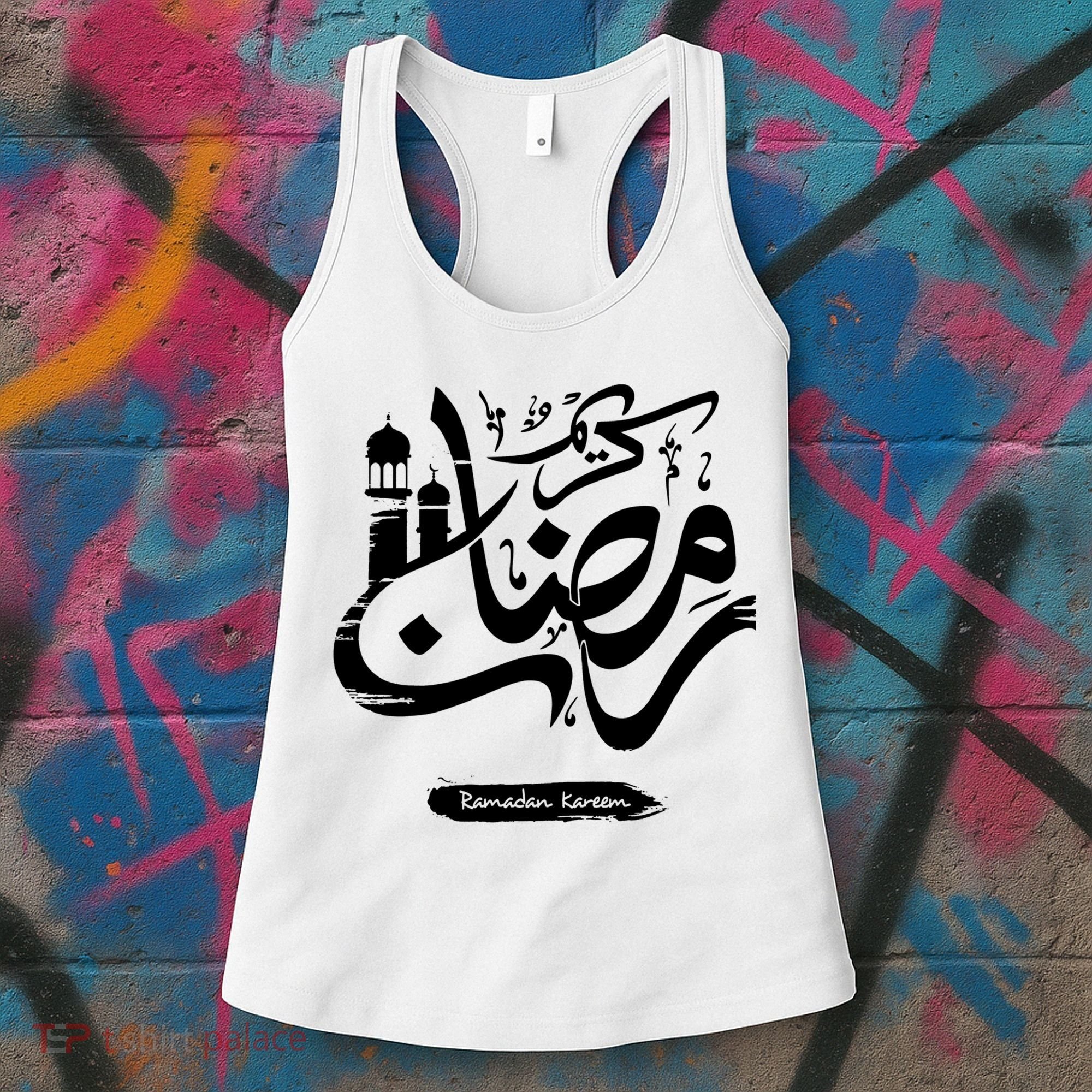 Ramadan Kareem Muslim Fasting Arabic Wording Women's Tank Top