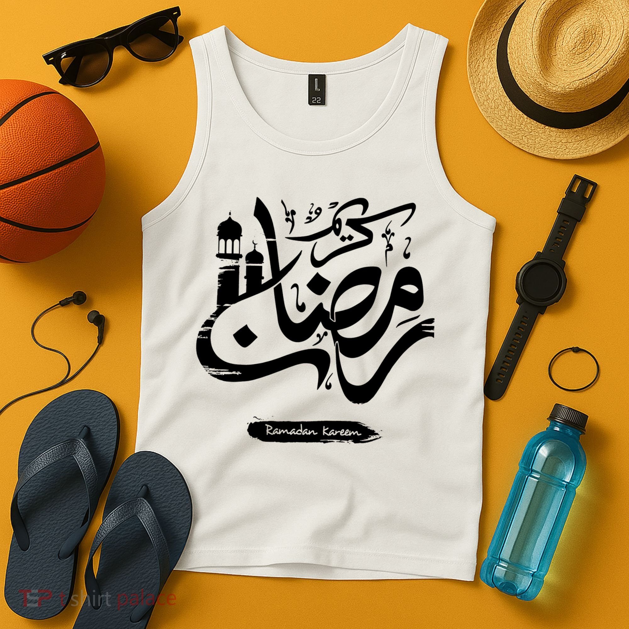Ramadan Kareem Muslim Fasting Arabic Wording Tank Top