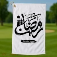 Ramadan Kareem Muslim Fasting Arabic Wording Golf Towel thumb 1