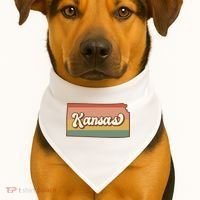 Retro Kansas USA-Made Doggie Bandana thumb 1