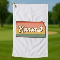 Retro Kansas Golf Towel thumb 1