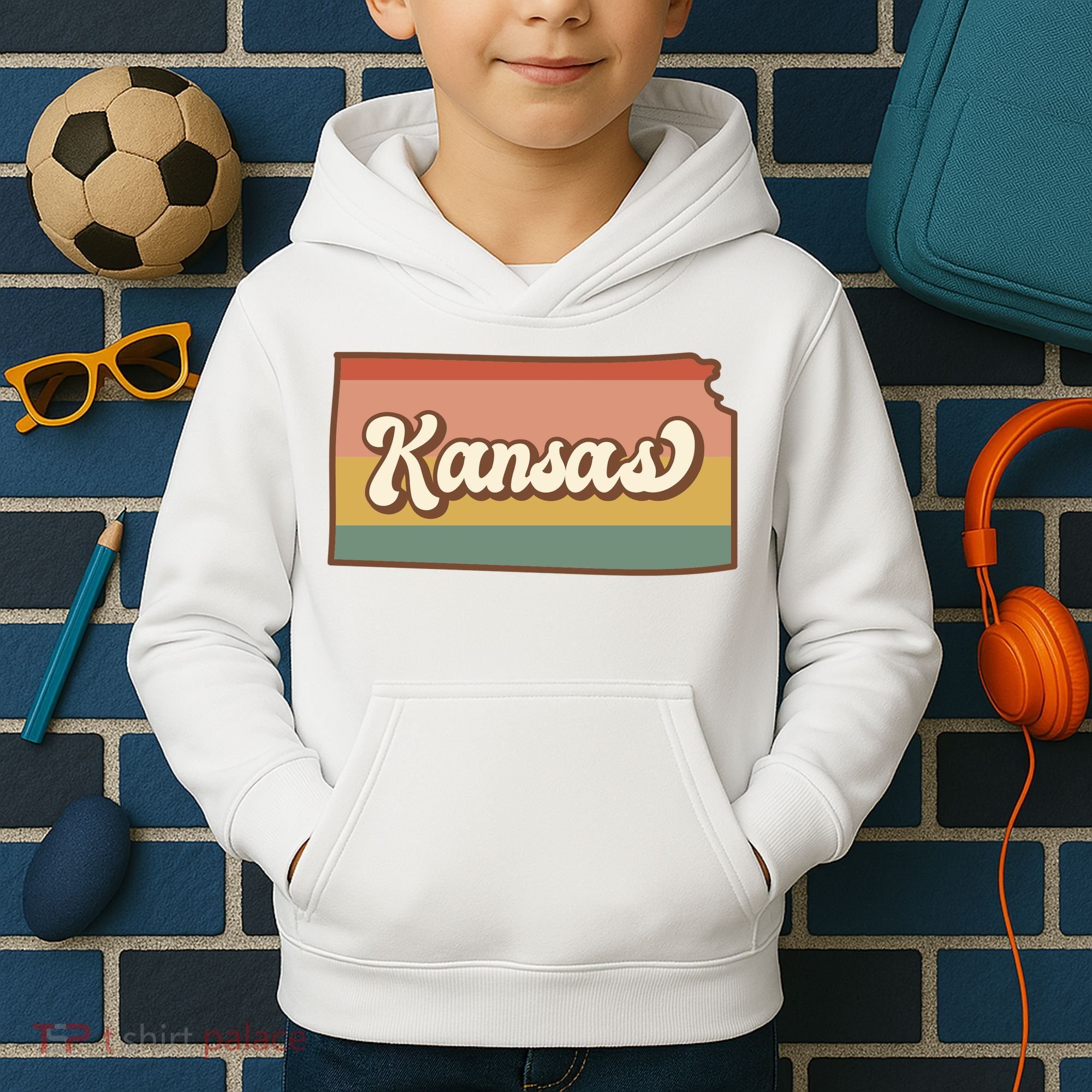 Retro Kansas Kids Hoodie
