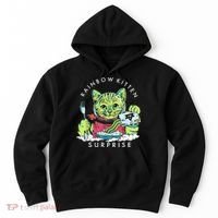 Rainbow Kitten Surprise Cute Eat Retro Animals Hoodie thumb 0