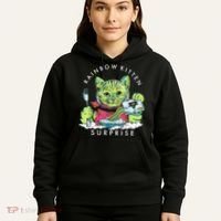 Rainbow Kitten Surprise Cute Eat Retro Animals Hoodie thumb 5