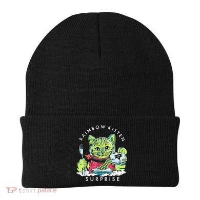 Rainbow Kitten Surprise Cute Eat Retro Animals Beanie