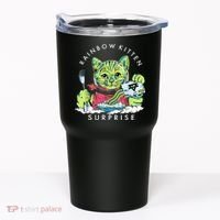 Rainbow Kitten Surprise Cute Eat Retro Animals Tumbler thumb 0