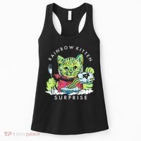 Rainbow Kitten Surprise Cute Eat Retro Animals Women's Tank Top thumb 0