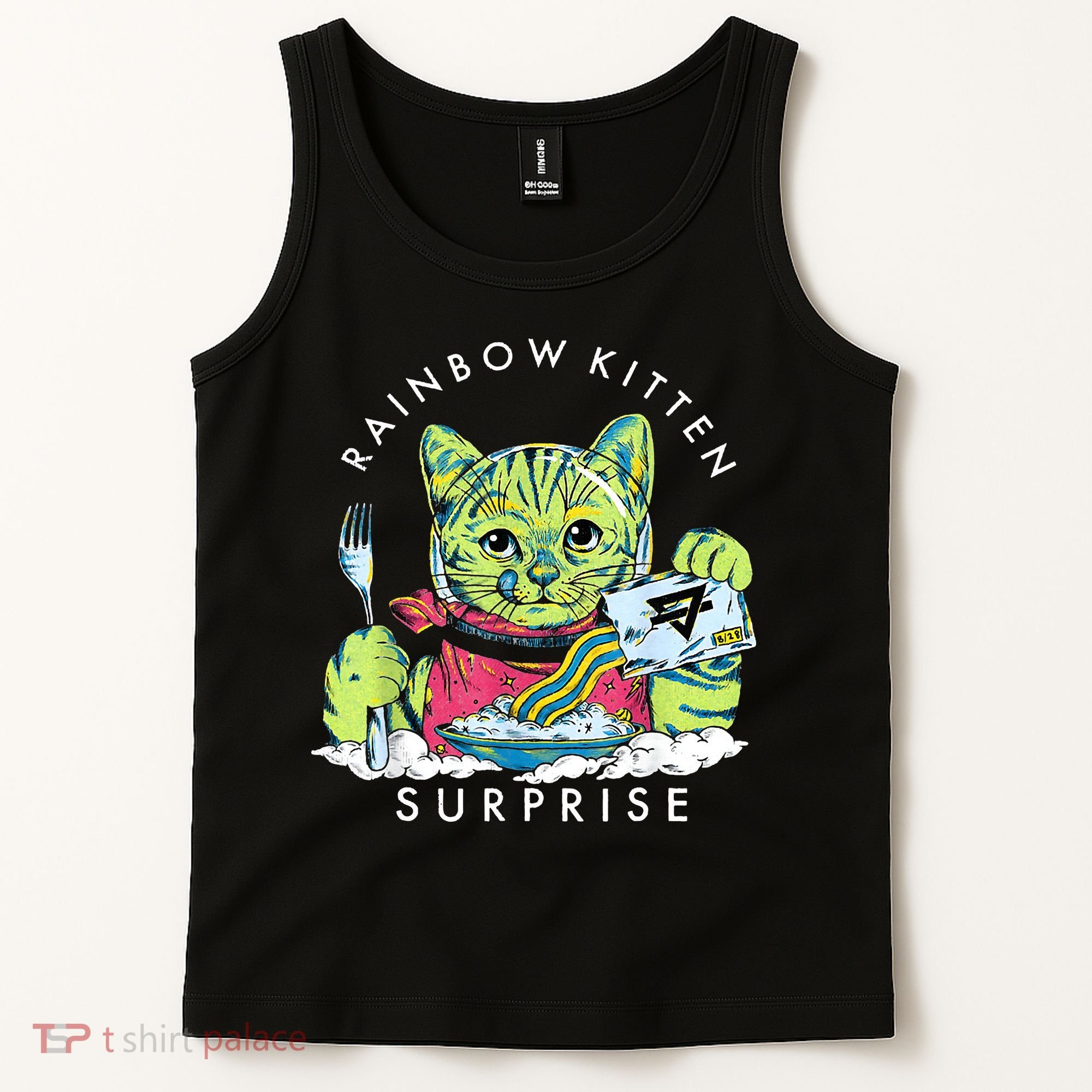 Rainbow Kitten Surprise Cute Eat Retro Animals Tank Top