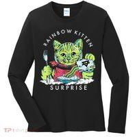 Rainbow Kitten Surprise Cute Eat Retro Animals Women's Long Sleeve Shirt thumb 0