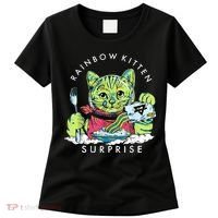 Rainbow Kitten Surprise Cute Eat Retro Animals Women's T-Shirt thumb 0