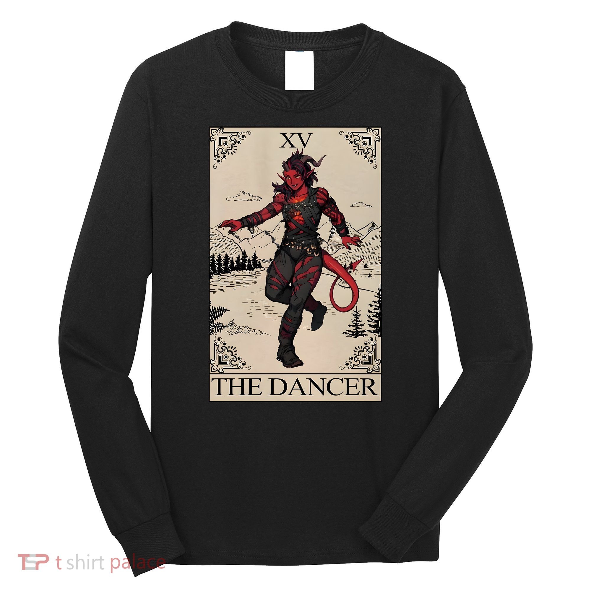 Retro Karlach The Dancer Tarot Card Game Lover Long Sleeve Shirt