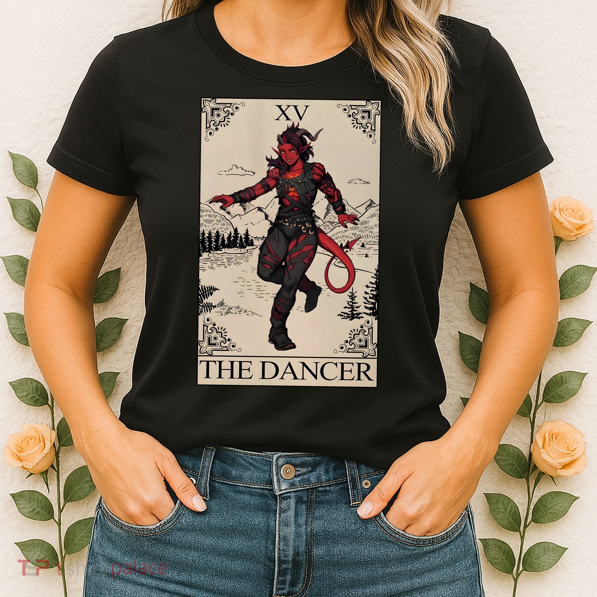 Retro Karlach The Dancer Tarot Card Game Lover Women's T-Shirt