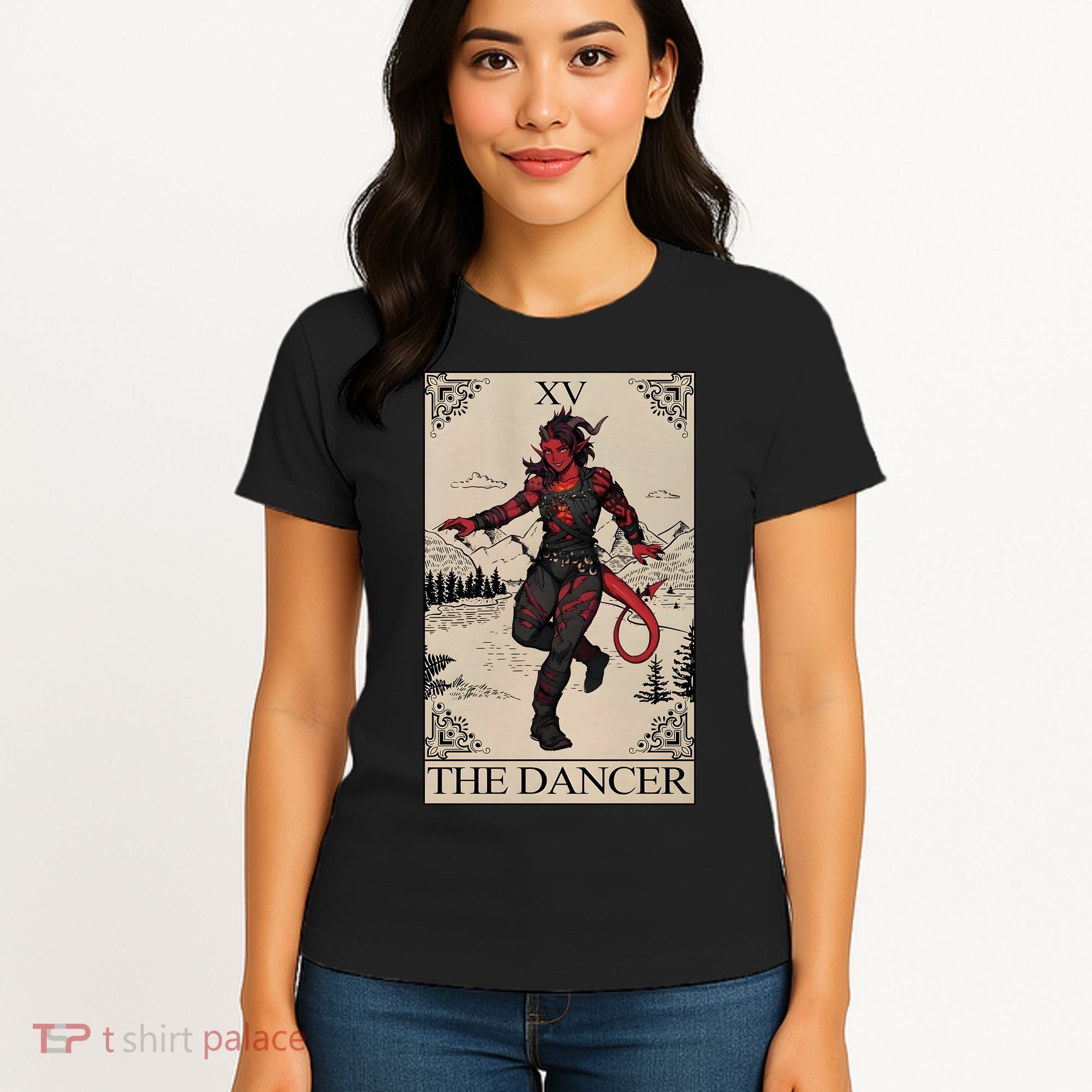 Retro Karlach The Dancer Tarot Card Game Lover Women's T-Shirt