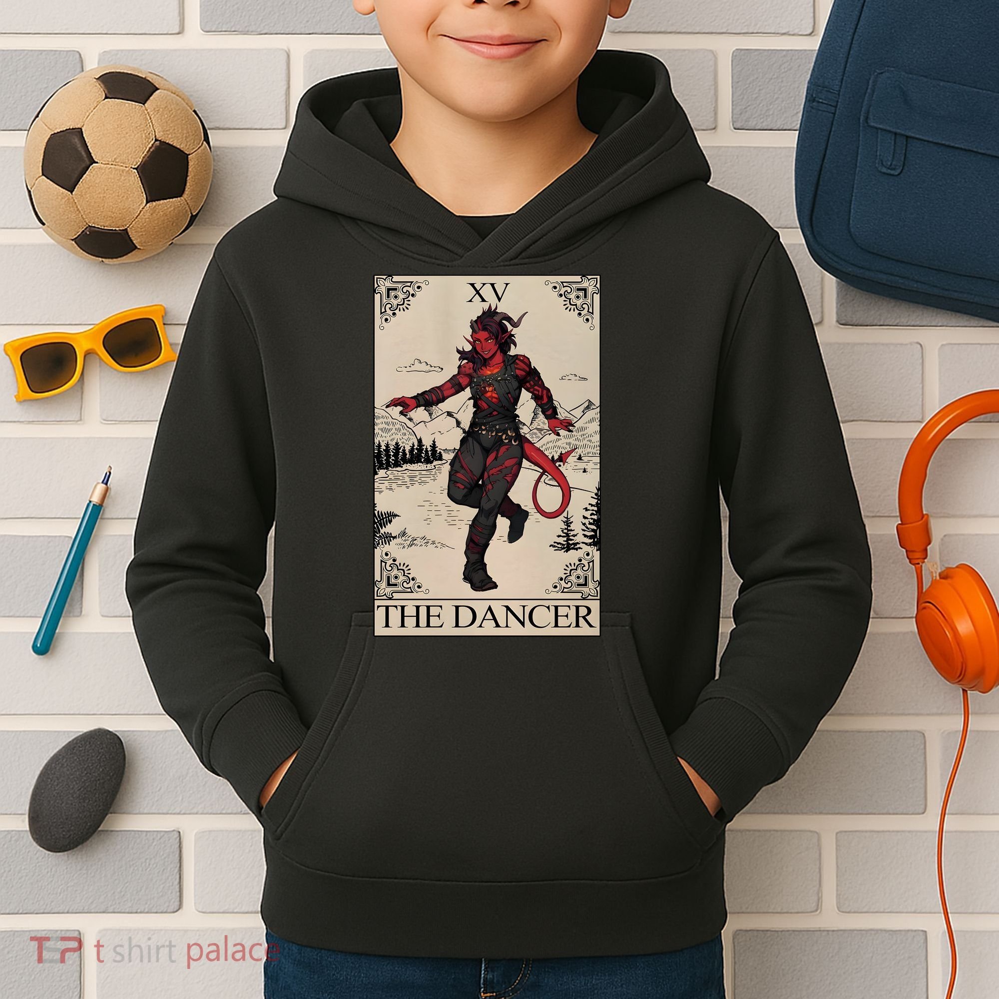 Retro Karlach The Dancer Tarot Card Game Lover Kids Hoodie