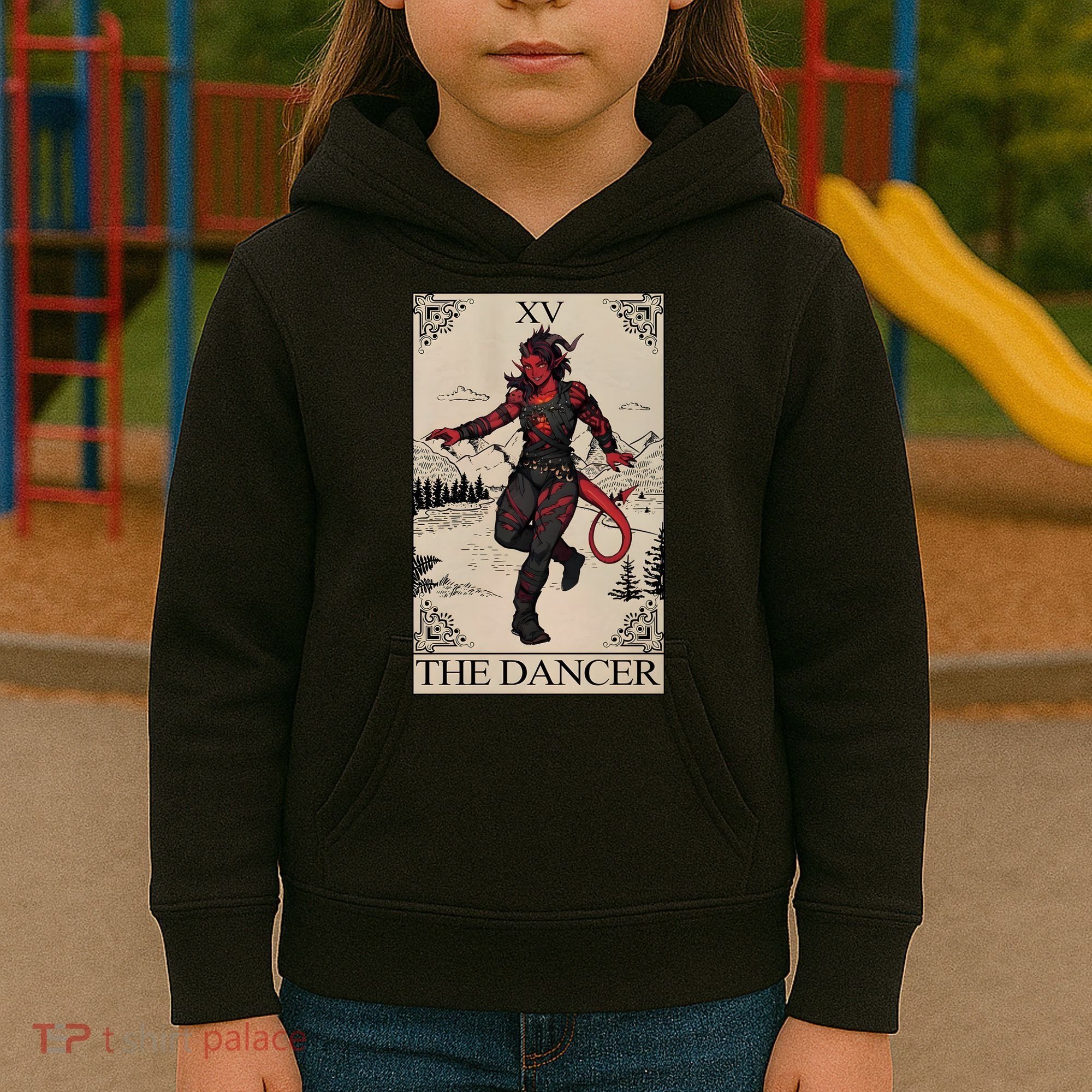 Retro Karlach The Dancer Tarot Card Game Lover Kids Hoodie