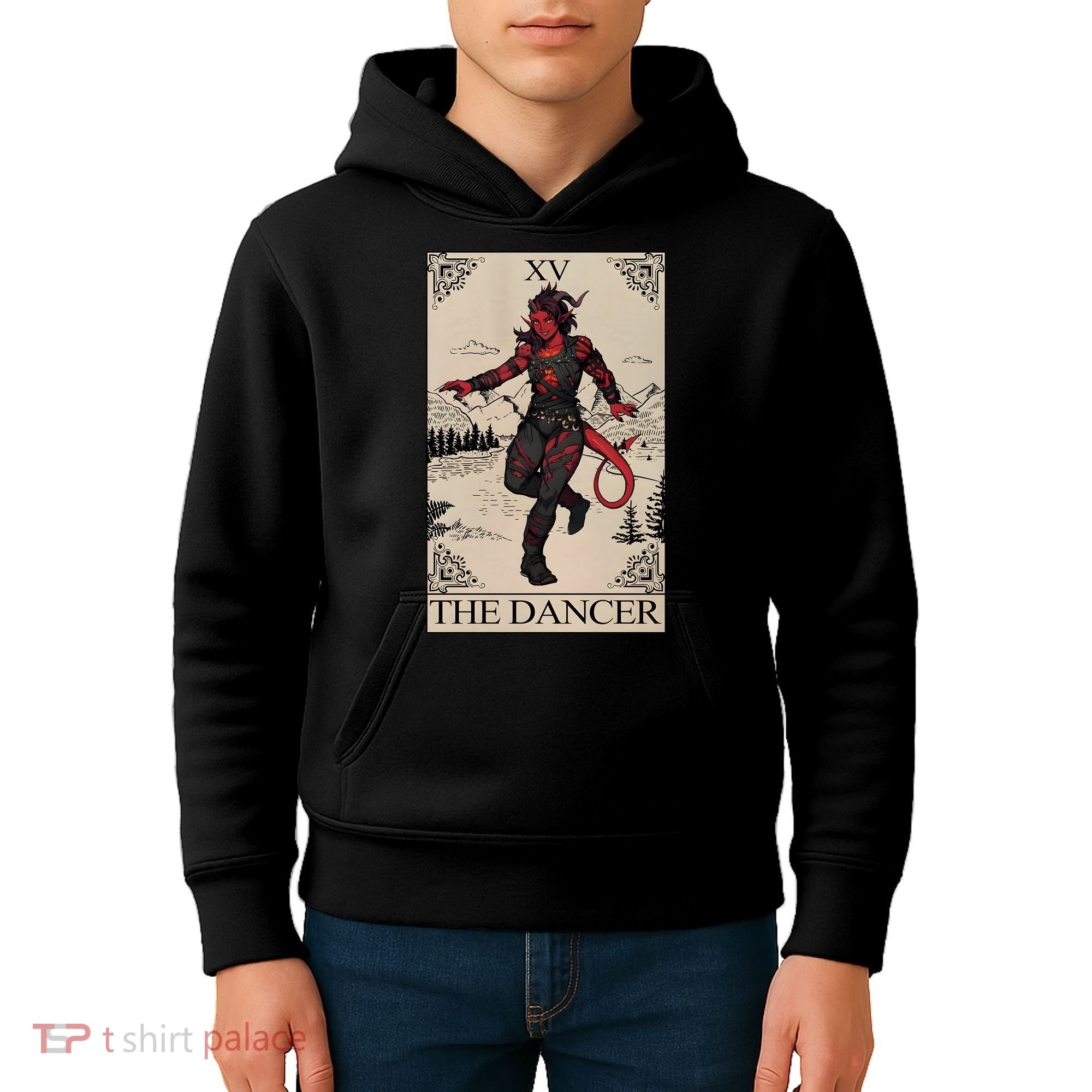 Retro Karlach The Dancer Tarot Card Game Lover Kids Hoodie
