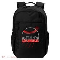 Retro Los Angeles Skyline Baseball Backpack thumb 0