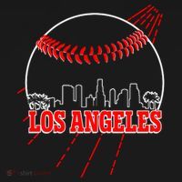 Retro Los Angeles Skyline Baseball Backpack thumb 2
