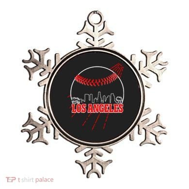 Retro Los Angeles Skyline Baseball Ornament