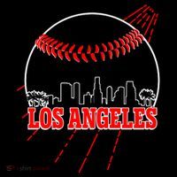 Retro Los Angeles Skyline Baseball Ornament thumb 1