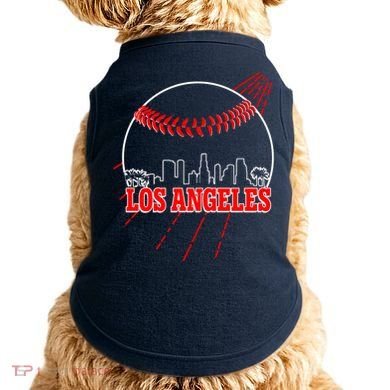 Retro Los Angeles Skyline Baseball Doggie Tank