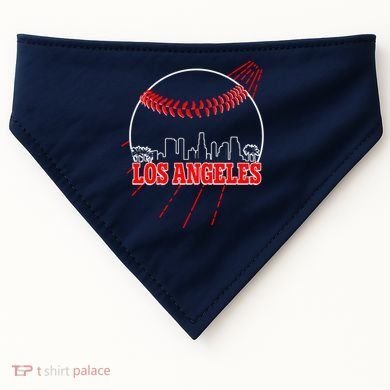 Retro Los Angeles Skyline Baseball USA-Made Doggie Bandana