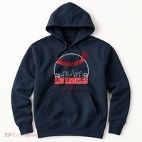 Retro Los Angeles Skyline Baseball Hoodie thumb 0