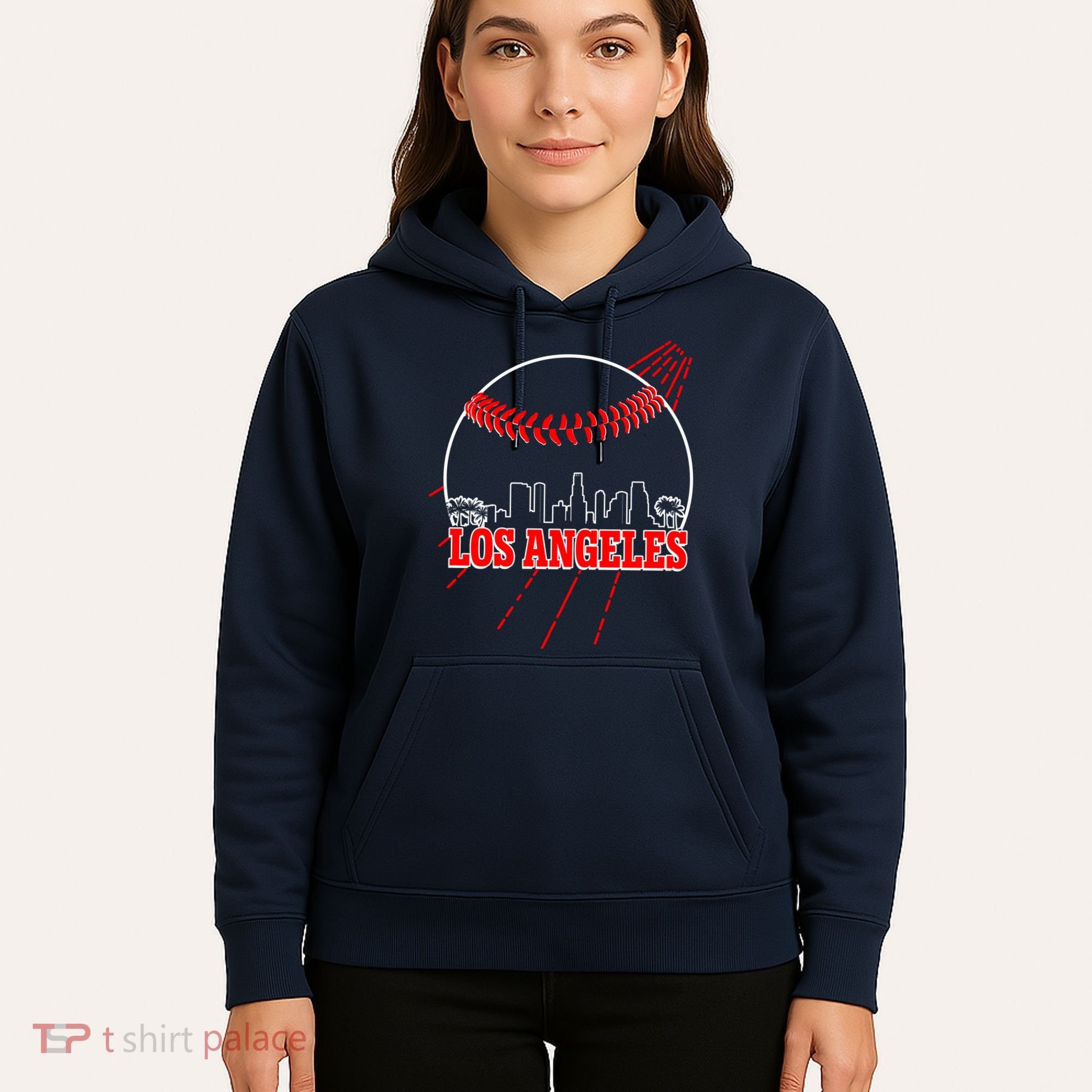 Retro Los Angeles Skyline Baseball Hoodie