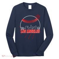 Retro Los Angeles Skyline Baseball Long Sleeve Shirt thumb 0